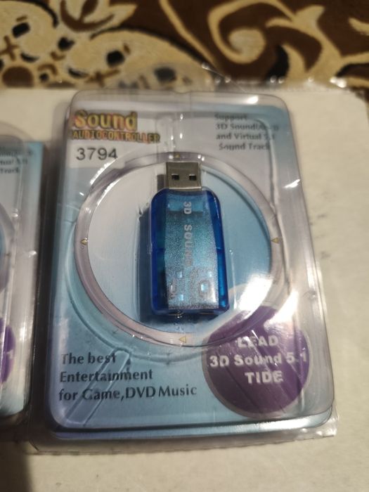 Звукова карта USB 3D 5,1sound нова.