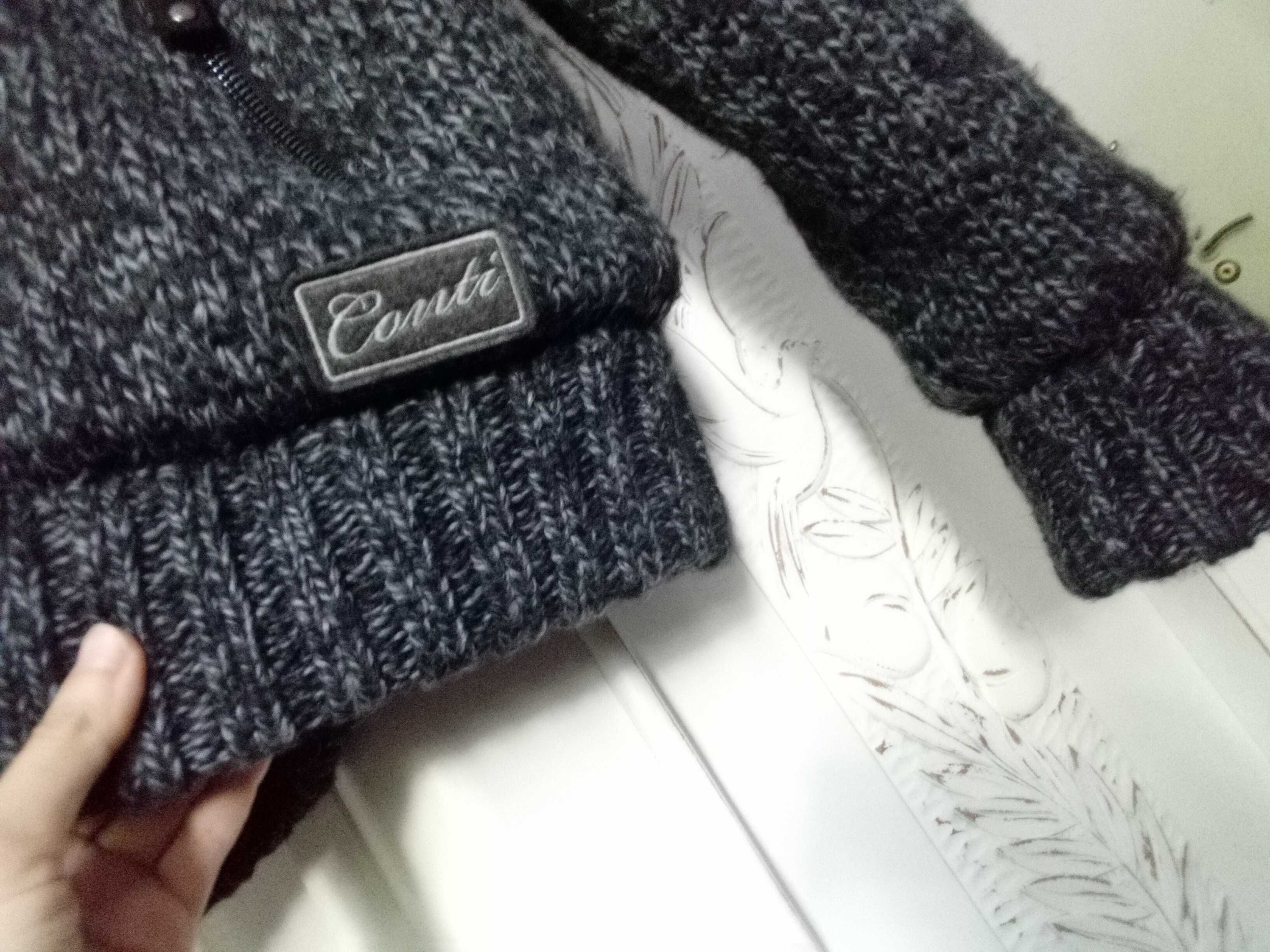 prawie NOWA 50% wełny Mario CONTI bluza męska zimowa ocieplana XL