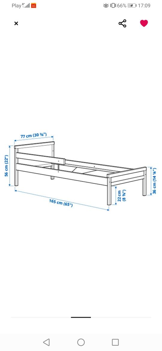 Łóżko+stelaż +materac Ikea jak nowe Sniglar 70x160 drewno buk