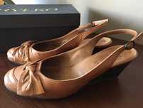 Buty czółenka Ryłko 37,5 wolna pięta beż 37 38 wkładka 25cm