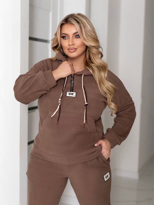 Женский зимний костюм флисовый БАТАЛ 48-62 кофта и штаны POLAR теплый