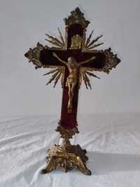 Cristo crucifixo 40cm metal antigo