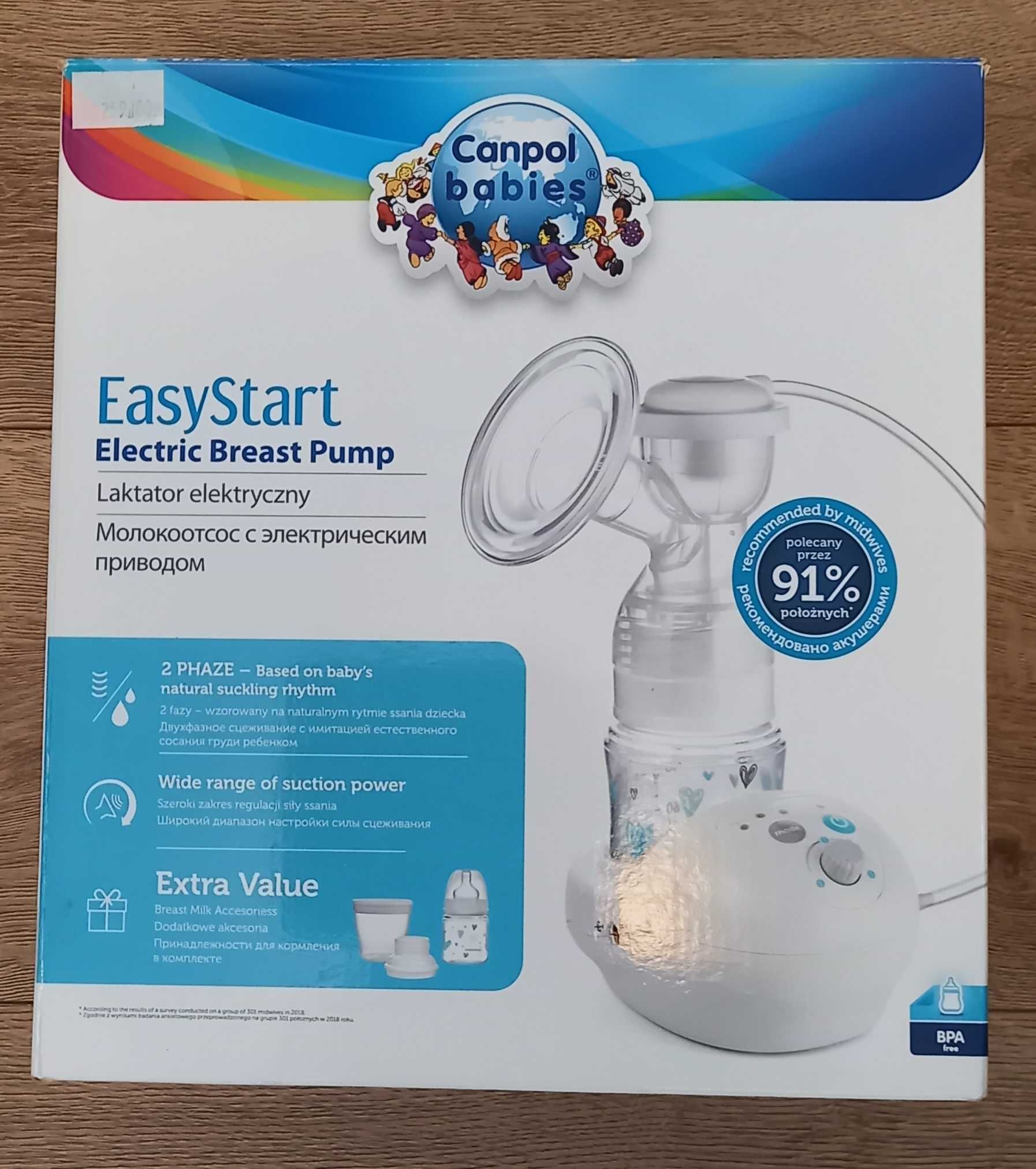Laktator elektryczny Canpol Babies Easy Start z akcesoriami, stan bdb