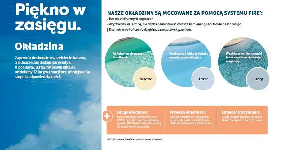 Basen Waterair Elsa 6,43x3,57m z schodami gotowy zestaw do montażu