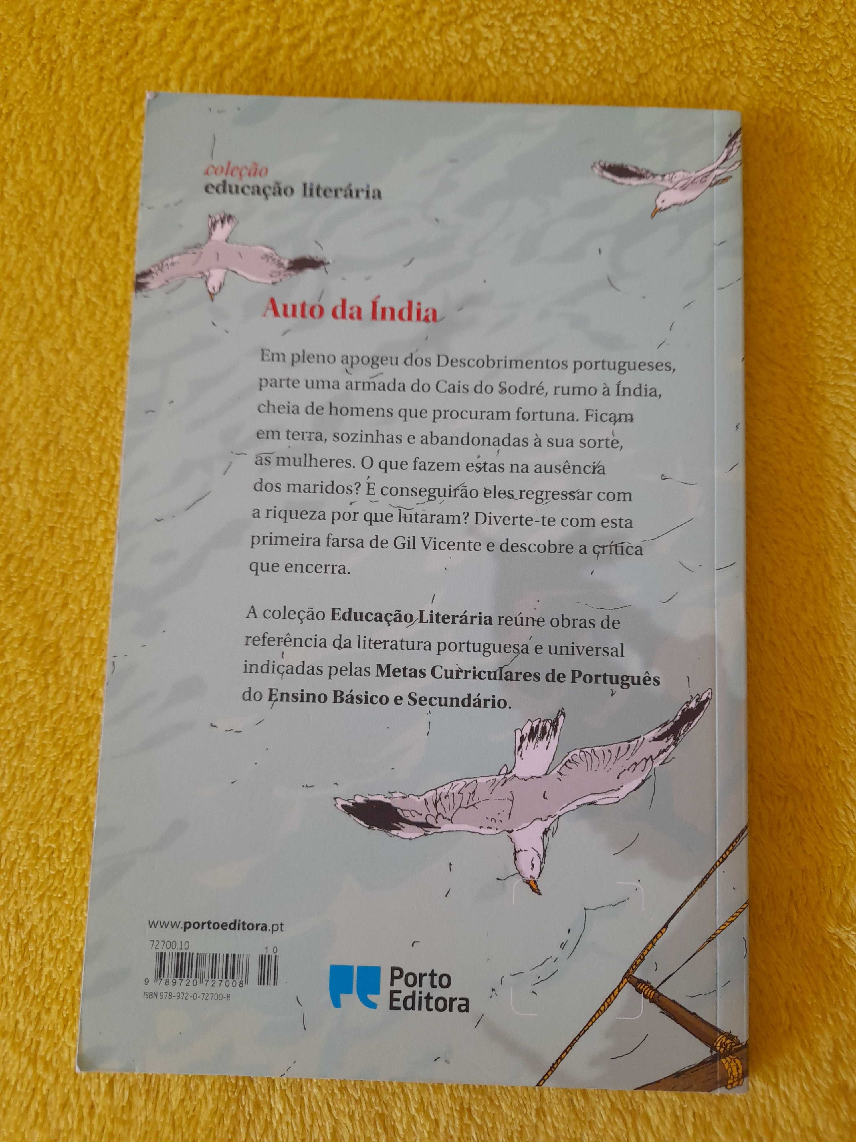 Livro do Autor Gil Vicente "Auto da India", portes incluídos