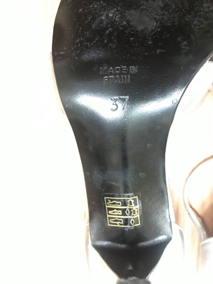 Свадебные туфли босоножки Испания серебро натур кожа Р.36,5-37 ст.24см
