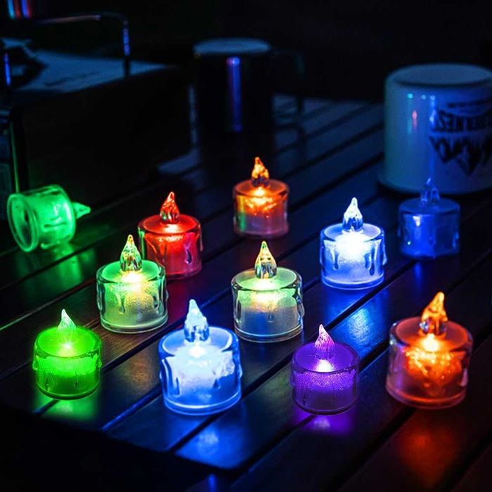 Silkwish 24 sztuki podgrzewaczy LED kolorowe światła 3 x 5 cm klasa A