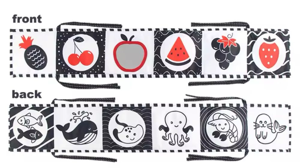 Килимок бортик монтессорі монтессори чорно білий черно белый