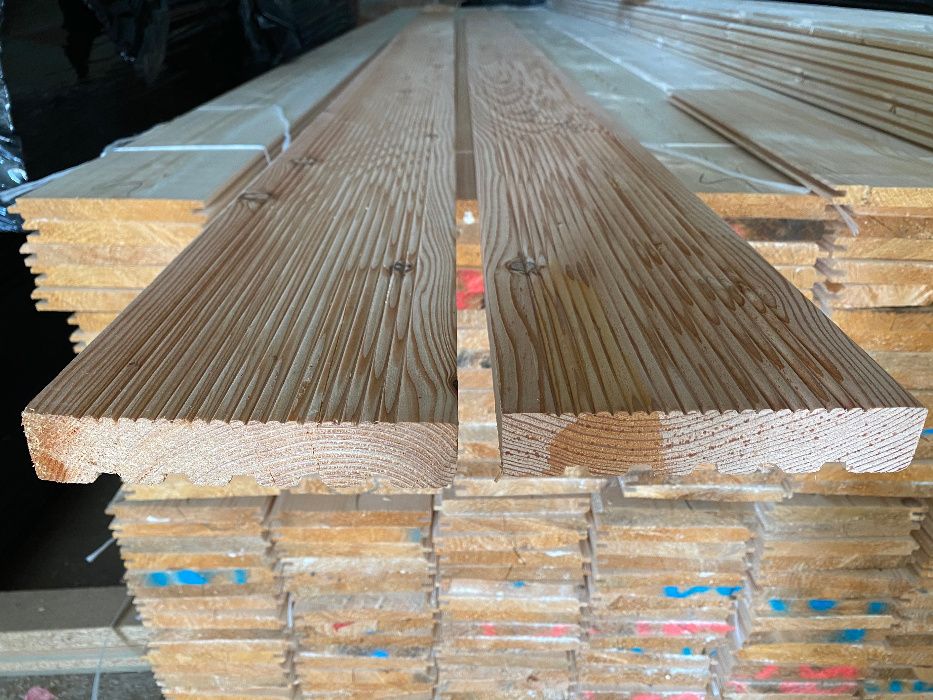 Deska Tarasowa Modrzew Ryflowana Gładka