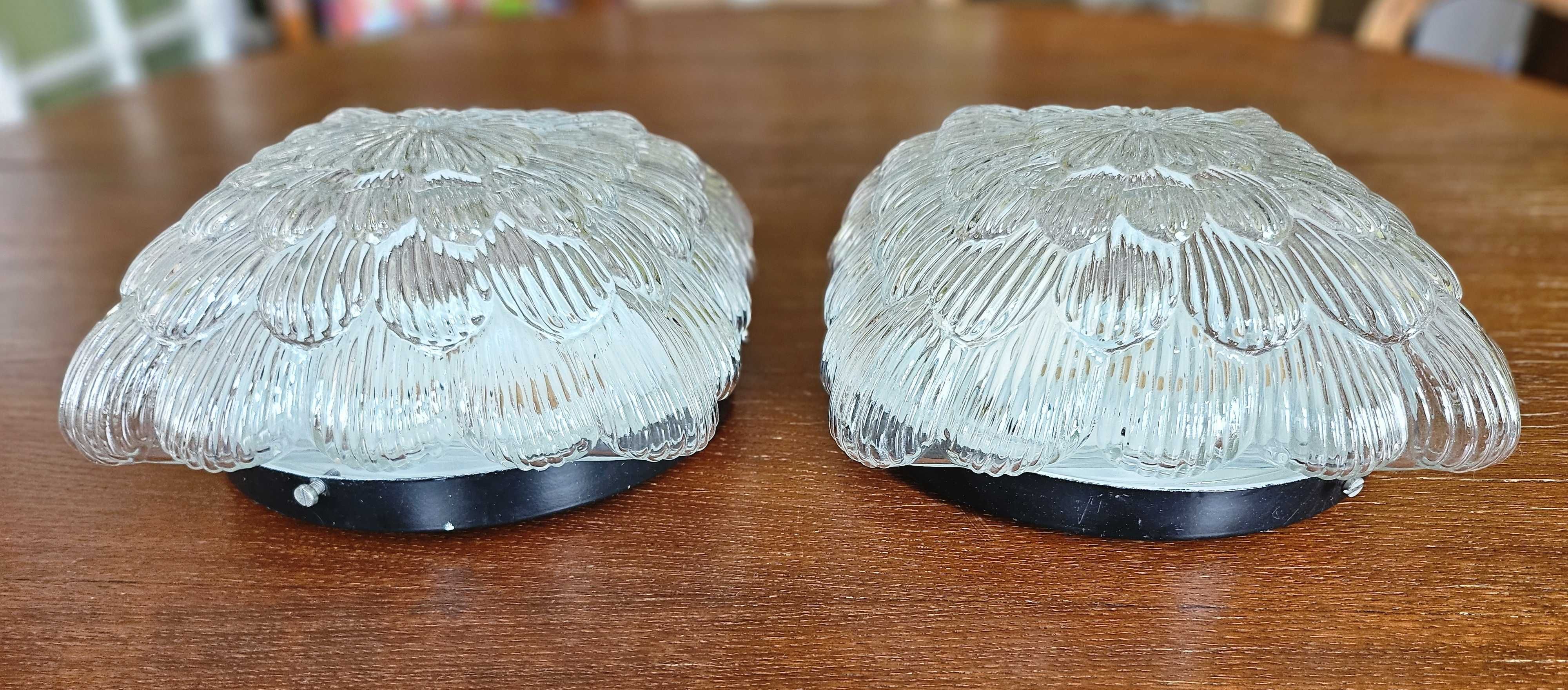 PIĘKNY Plafon lampa lata 60- 70 szkło prasowane, klosz lampa kinkiet