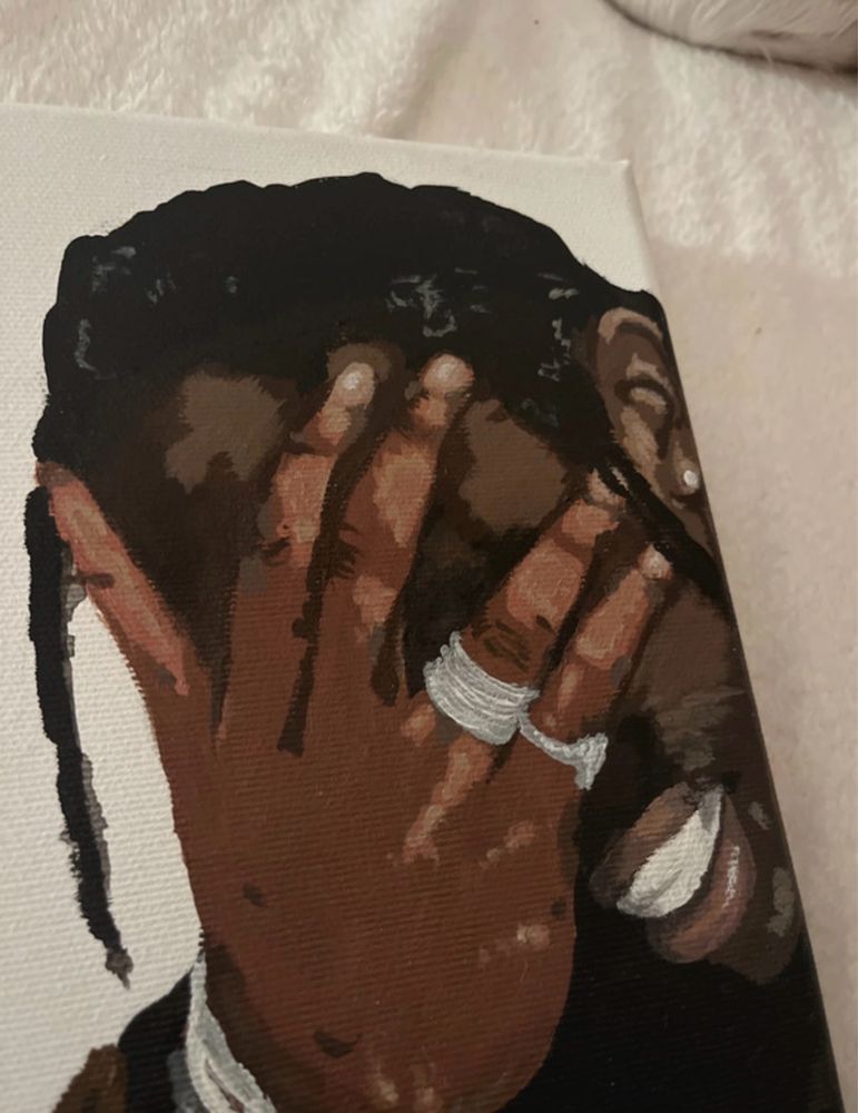 obraz y2k travis scott malowany 21x25 cm podobrazie