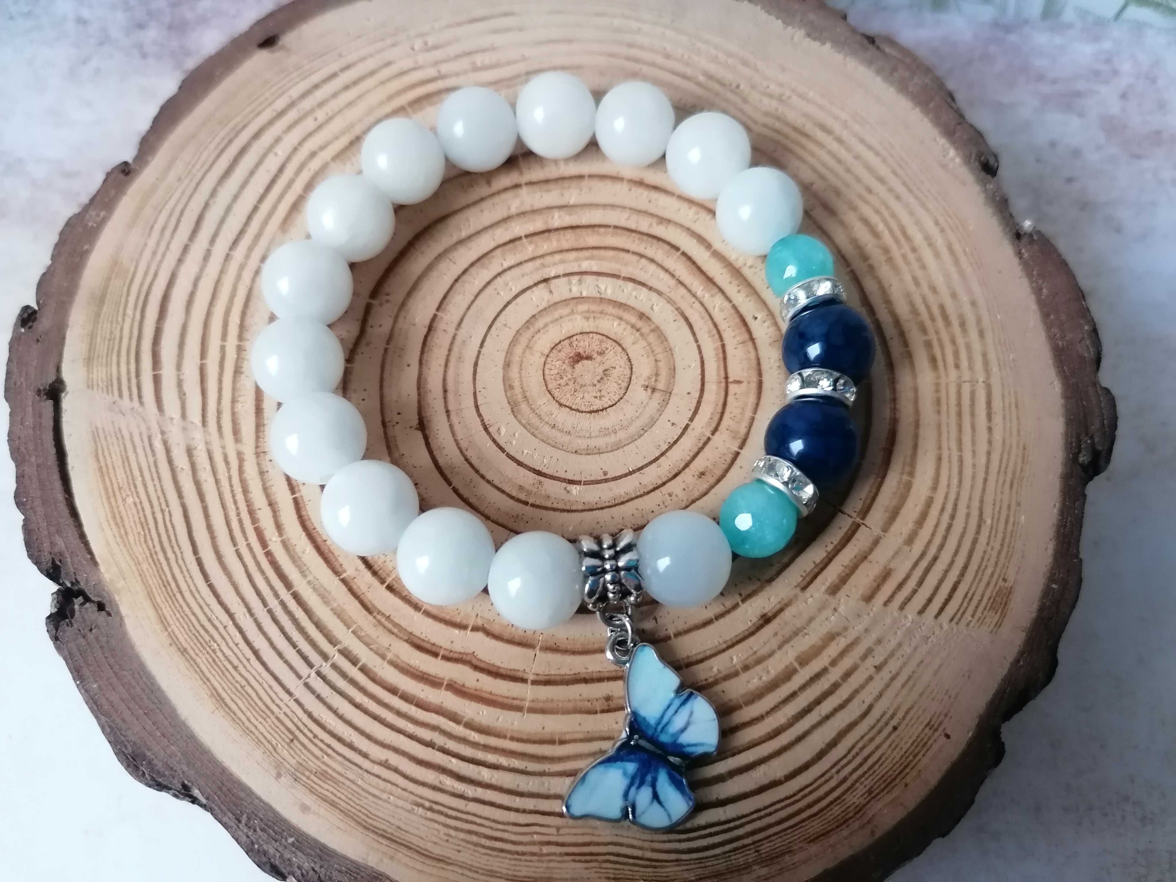 Handmade Bransoletka kamienie naturalne JADEIT_AGAT