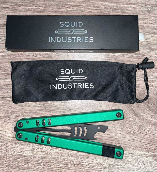 Ніж‑метелик Squid Industries Mako V4.5 Inked Green (балісонг, бабочка)