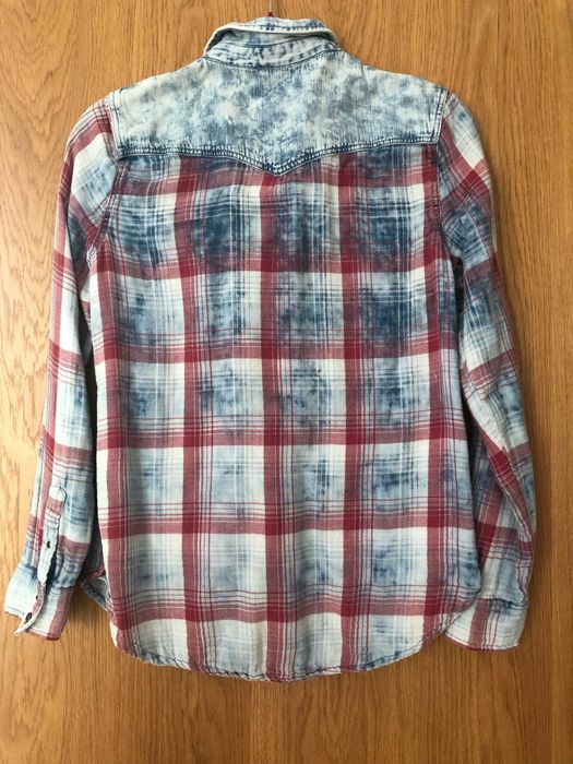 Koszula w niebiesko-czerwoną kratkę z długim rękawem, Pull&Bear