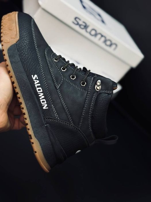 Мужские Ботинки Salomon Зимние кожа Саломон чоловічі кросівки саломон