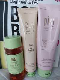 PIXI Glow Tonic 100ml + Peel & Polish +Rose Cream Cleanser