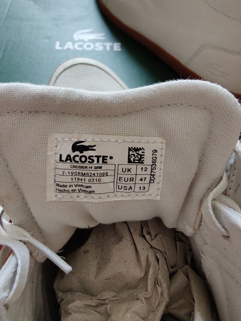 Lacoste CROSIER HI SRM LTH OFF WHT, US 13, 31 см. Цена 4700