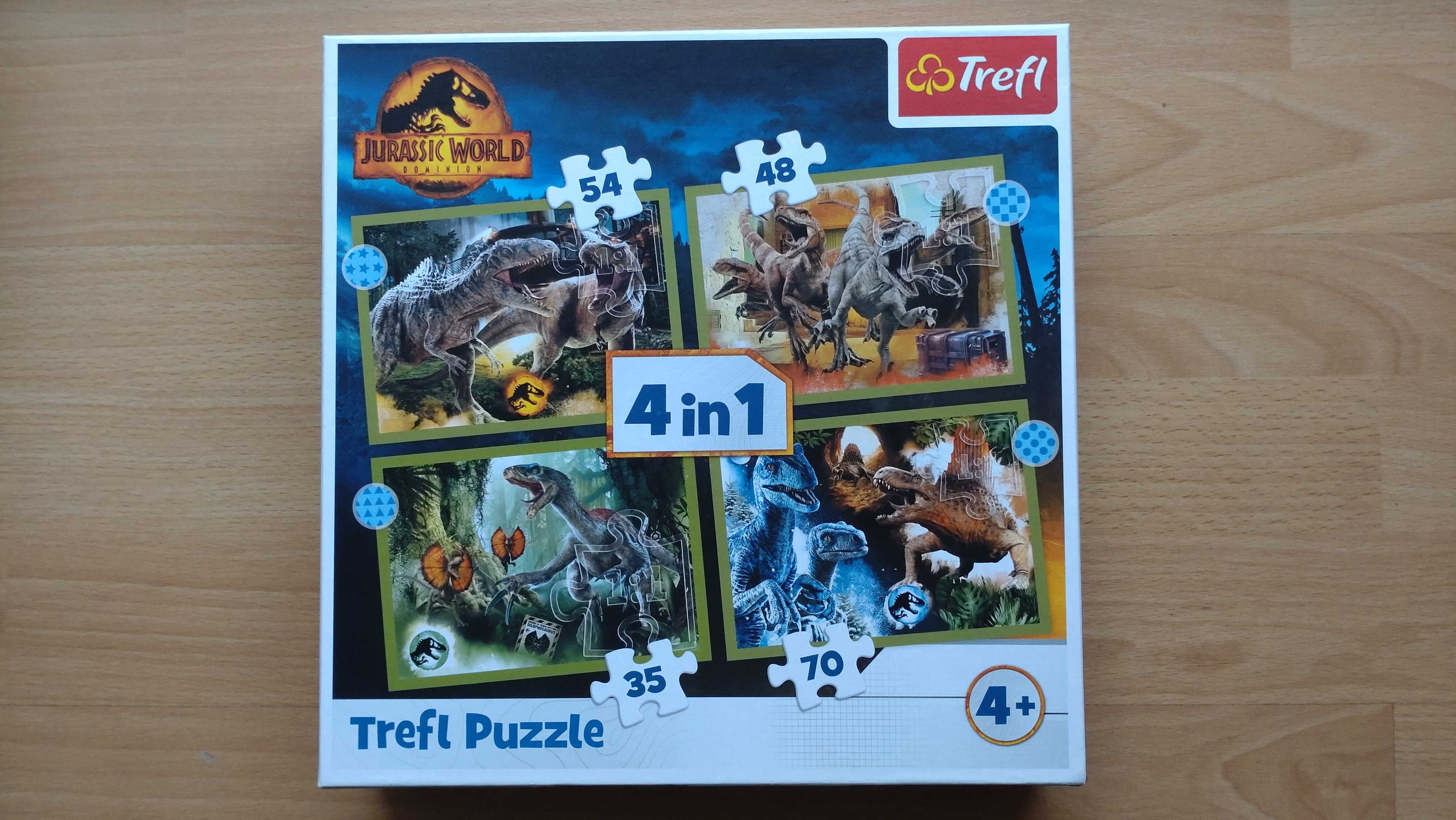 Puzzle Jurassic World Dominion Trefl 4 w 1: 35, 48, 54 i 70 elmentów