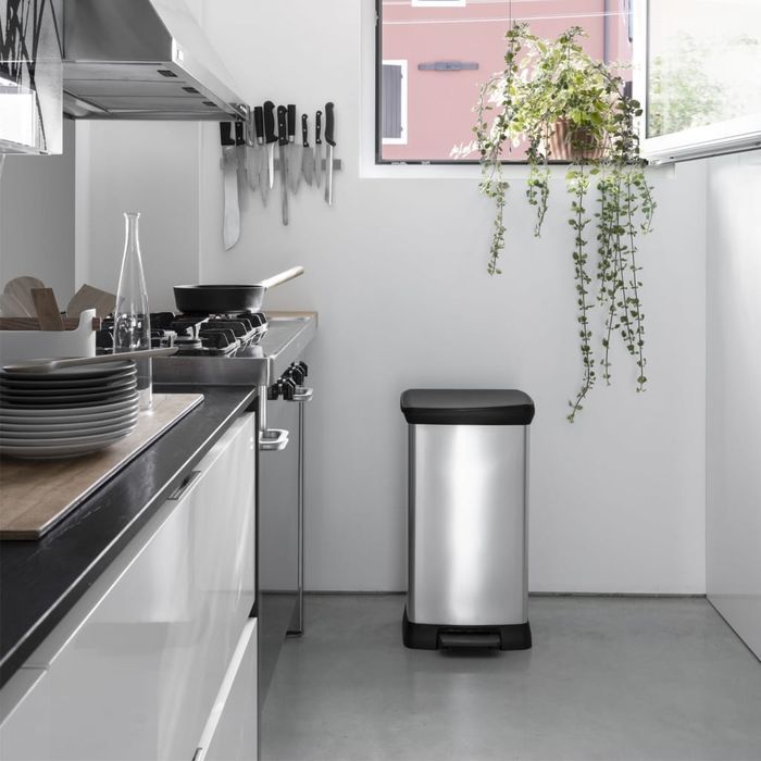 Curver Kosz Na Śmieci Deco Z Pedałem, 50 L, Srebrny