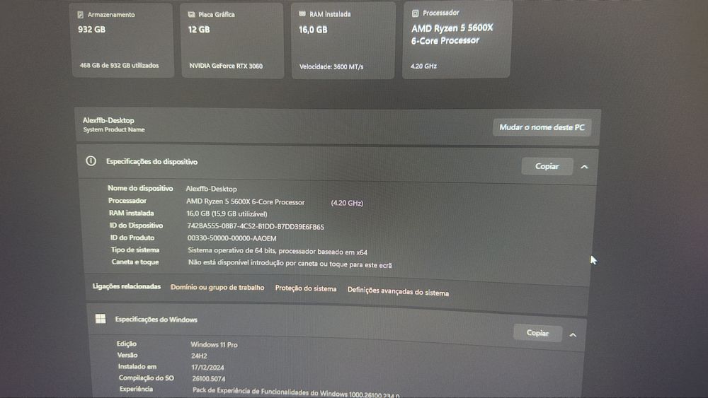 PC Gaming - Ryzen 5, RTX3060, 16GB Ram, 1TB SSD, Water Cooler, Aquario