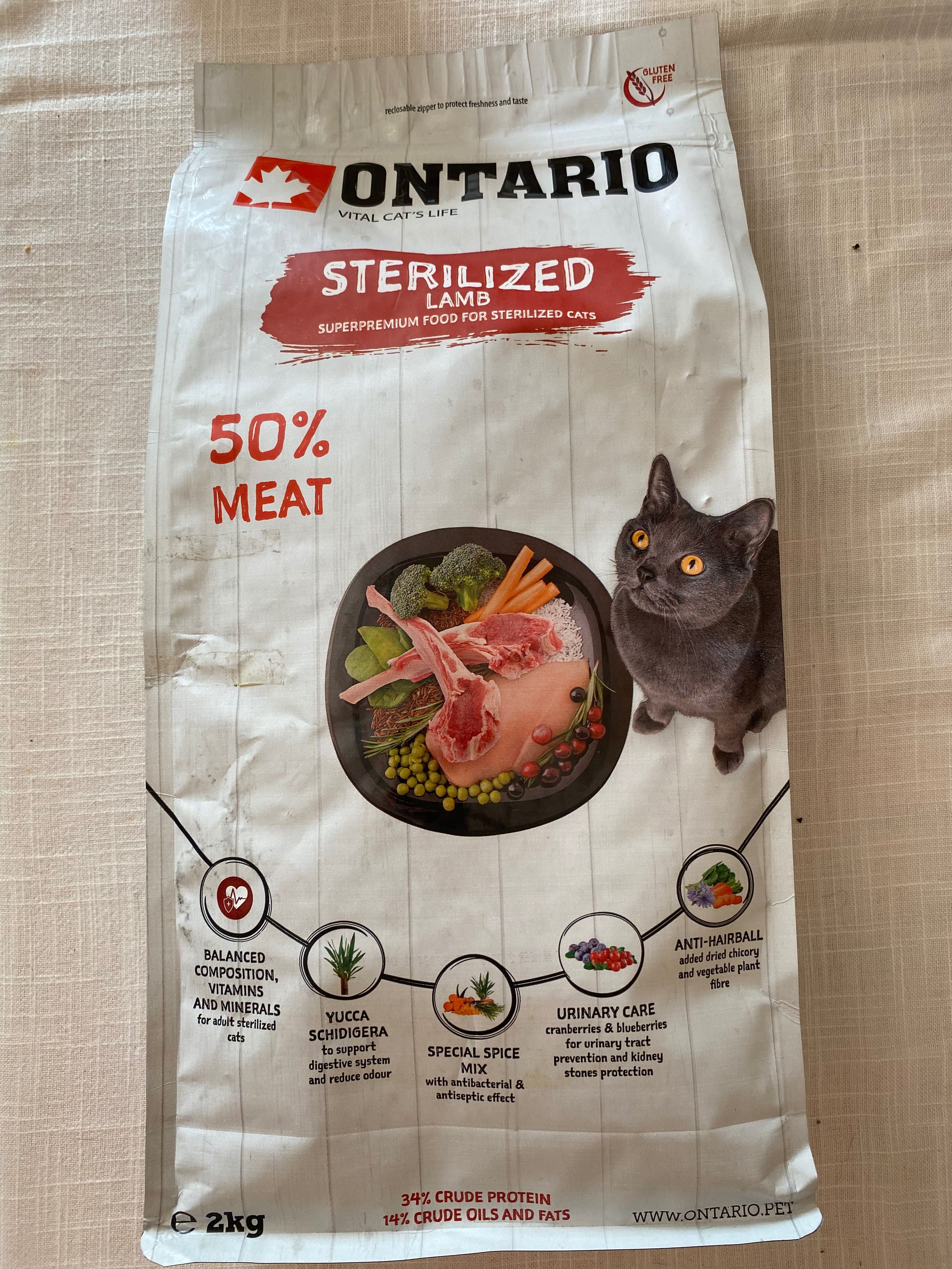 Корм для стерилізованих котів Ontario/Онтаріо (08/24)