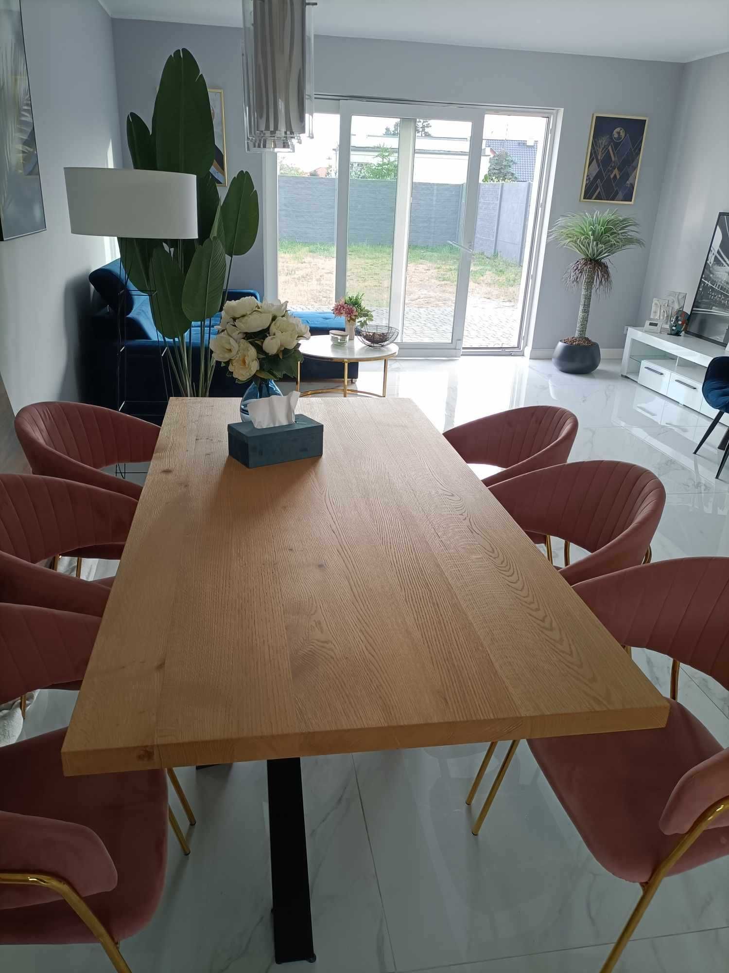 Drewniany/loftowy stół + 6 krzeseł - OKAZJA
