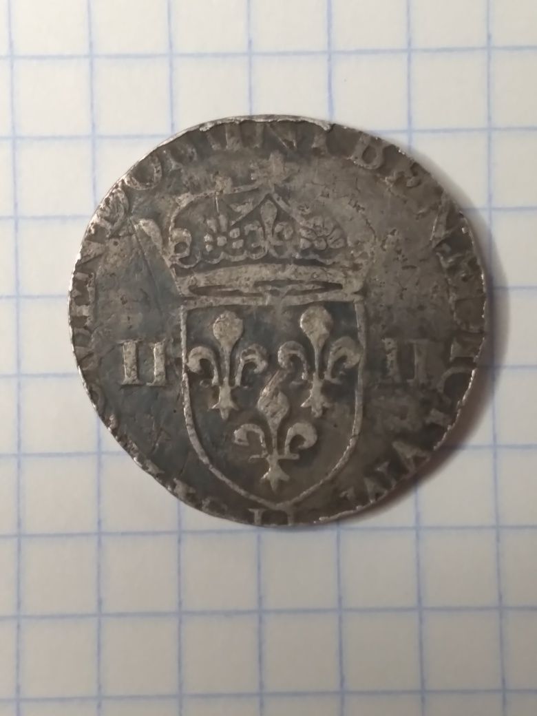 Moneta, Henryk III Walezy, 1/4 ecu. 1579 r.