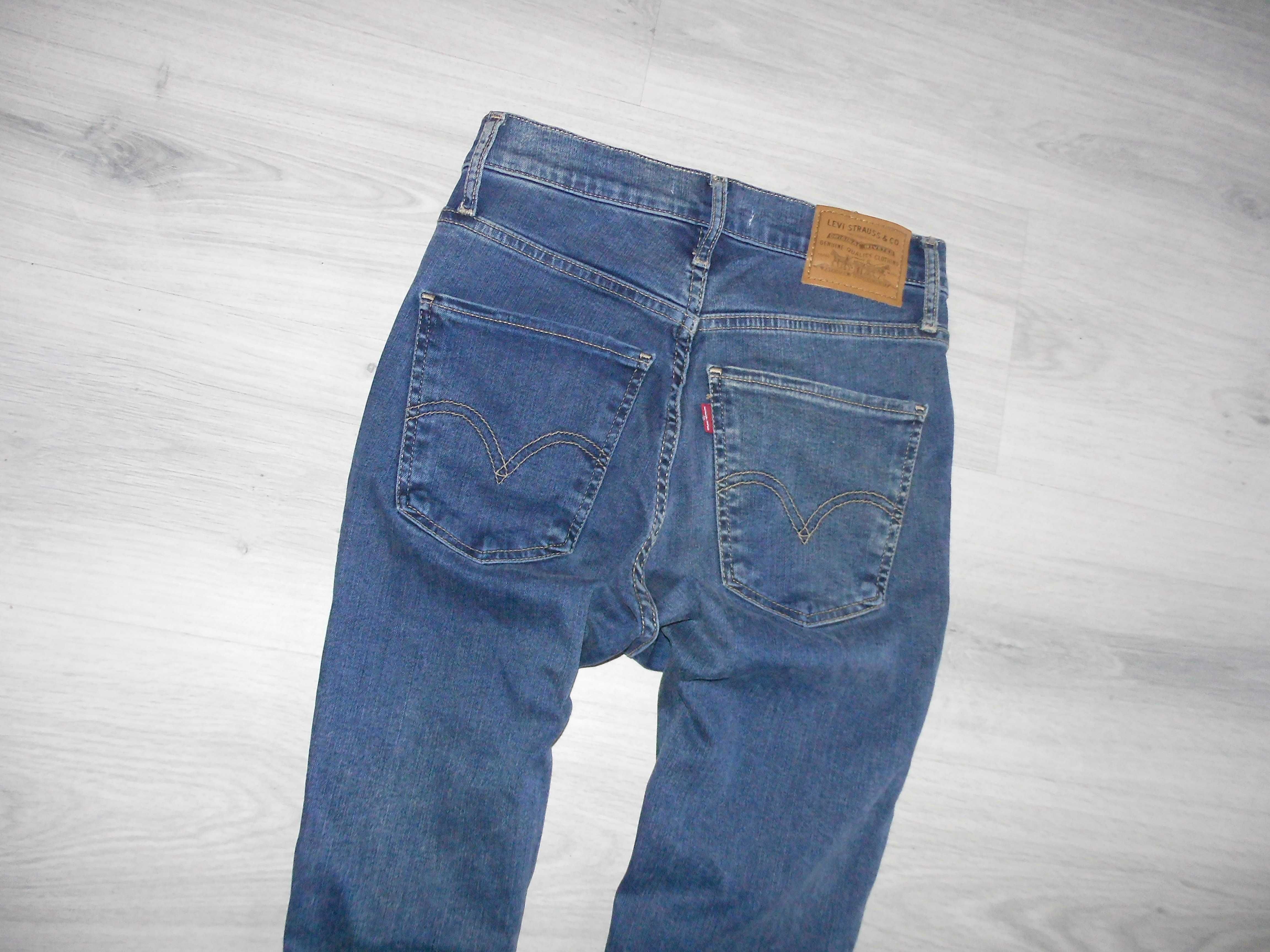 Levi`s Mile High Super Skinny Spodnie Damskie Rurki Wysoki Stan 26/30