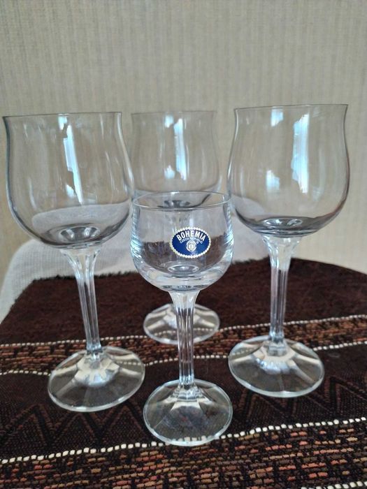 Вінтажні келихи Bohemia Diana для вина та чарки для лікеру (6 + 6)