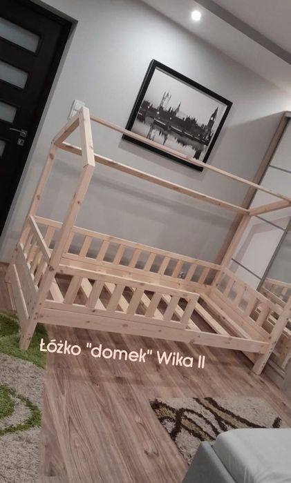 Łóżko domek - łóżka drewniane dziecięce piętrowe, klasyczne, domki