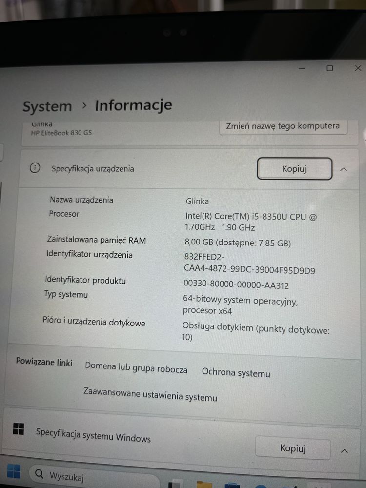 Hp EliteBook 830 G5 ekran dotykowy