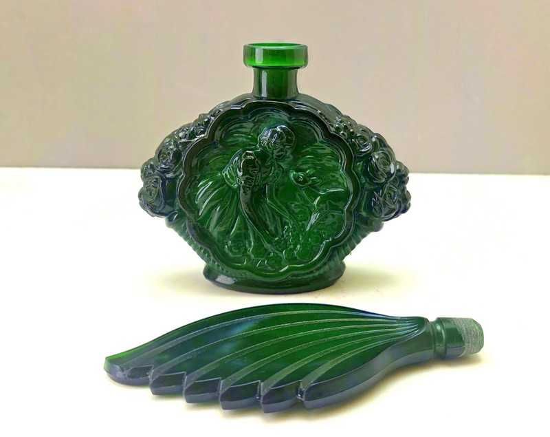 Malachitowa buteleczka na perfumy Bochemia Curt Schlevogt