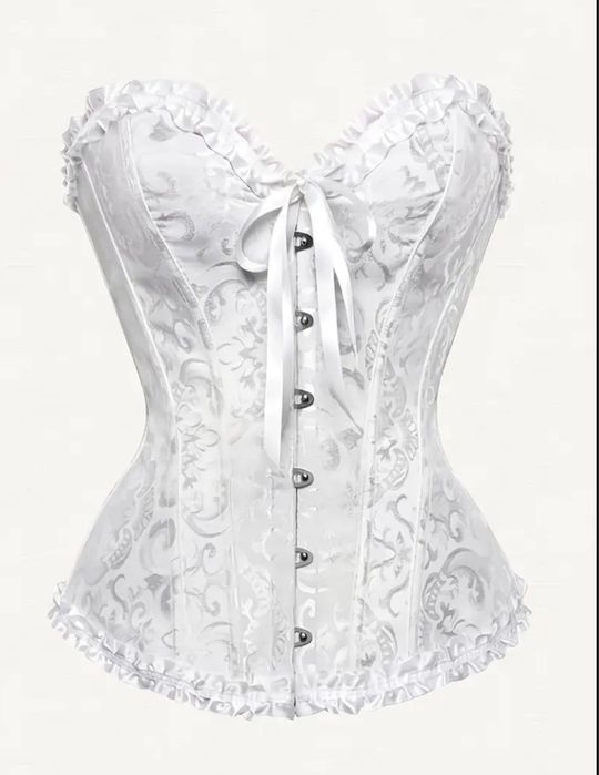 Корсет атласний на білій шнуровці