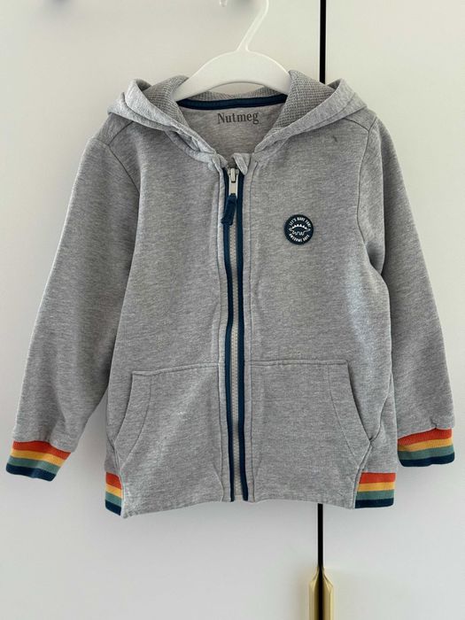 Bluza na zamek z kapturem dla chłopca szara 98/104 Nutmeg