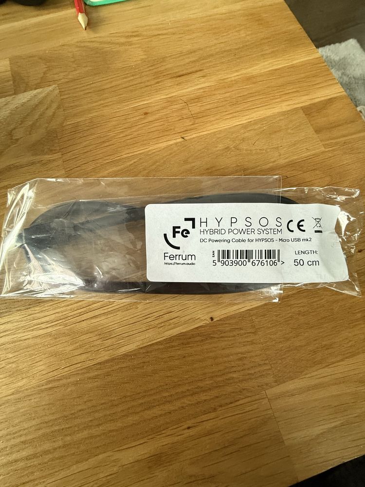 Ferrum Hypsos DC Powering Cable Micro USB mk2 50cm Chord Qutest