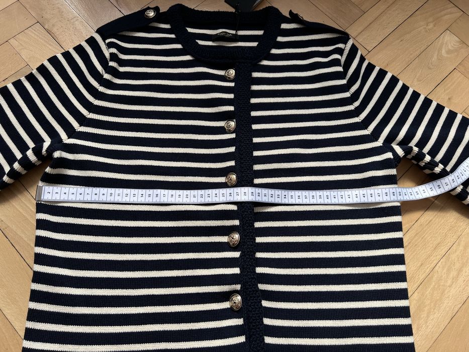 Massimo Dutti kardigan sweter M 38 w paski złote guziki