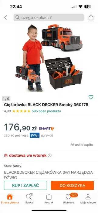 Ciężarówka BLACK DECKER narzędzia majsterkowicz Smoby 360175