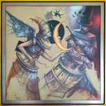 Tomasz Sętowski ‘Popis’ olej, akryl, płótno, 100x100cm