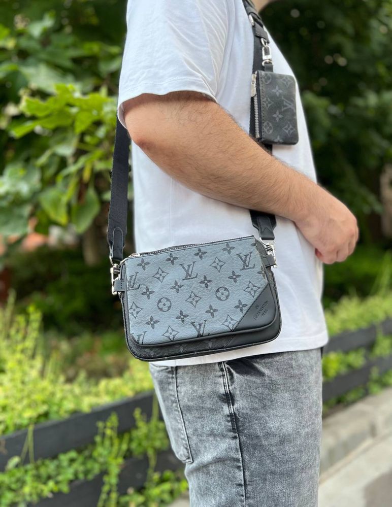 Мужская сумка-меседжер через плечо Louis Vuitton/Чоловіча Барсетка