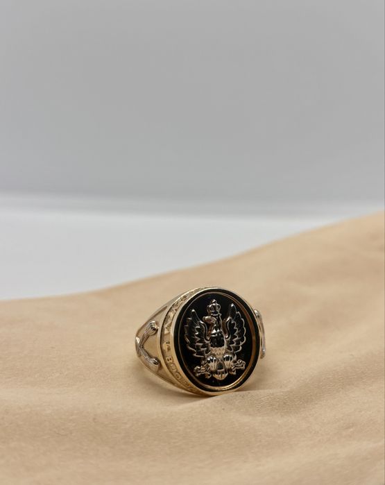 Złoty sygnet Bóg Honor Ojczyzna (585)