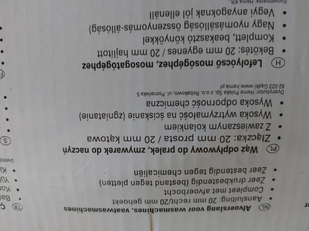Wąż odpływowy do pralki i zmywarki