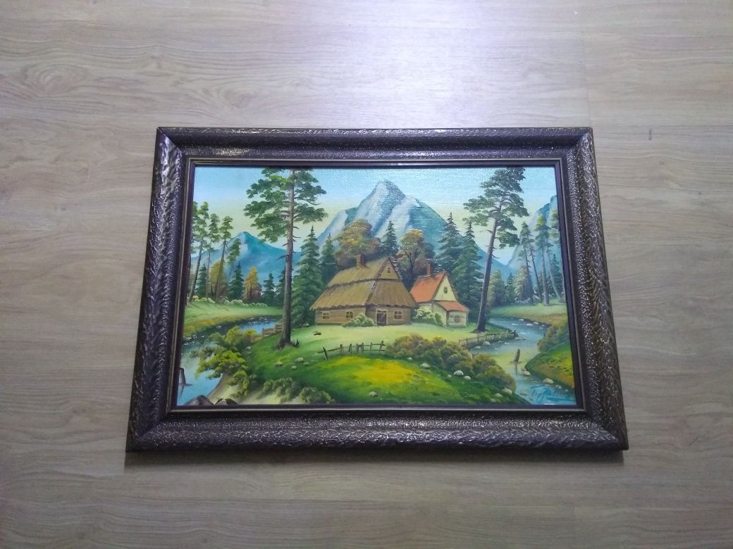 Obraz olejny ręcznie malowany las handmade