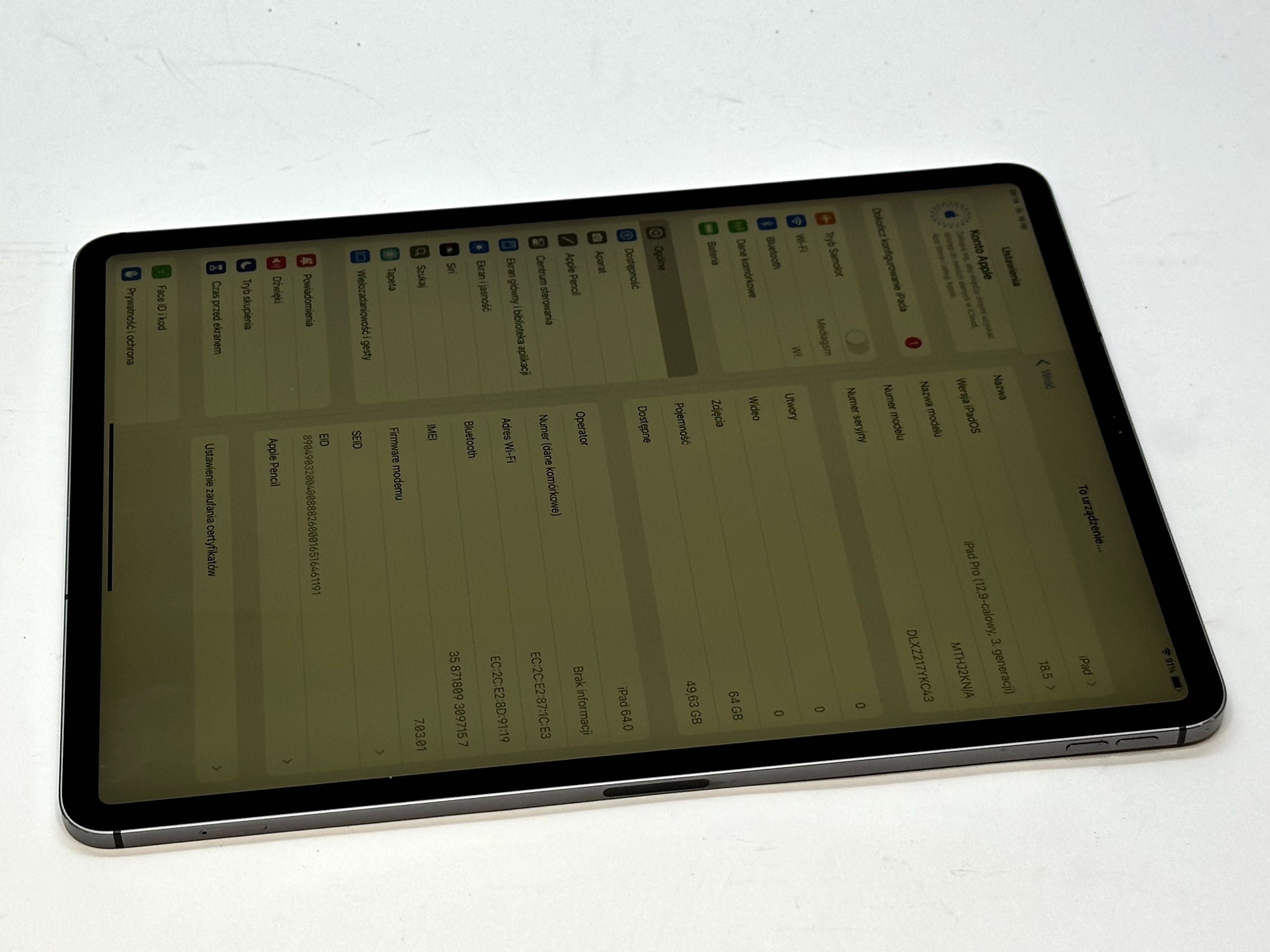 zadbany iPad pro12,9''  3 generacji 64gb