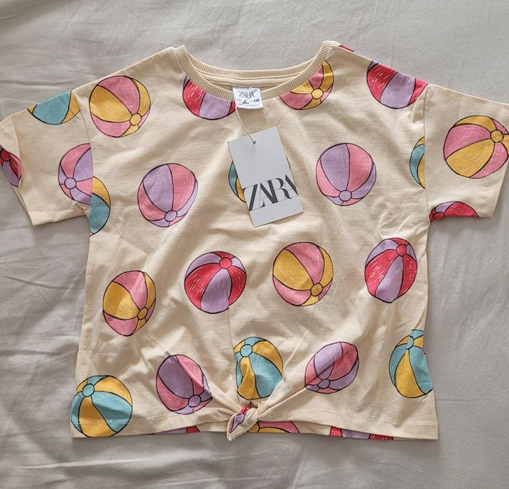 Bluzka tshirt wiązany w piłki Zara 5 lat 110cm