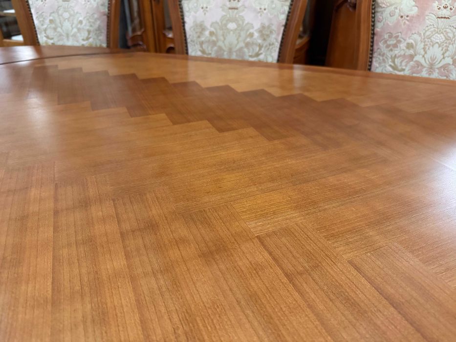 Jadalnia Ludwik zestaw mebli komoda marmur witryna rozkładany stół