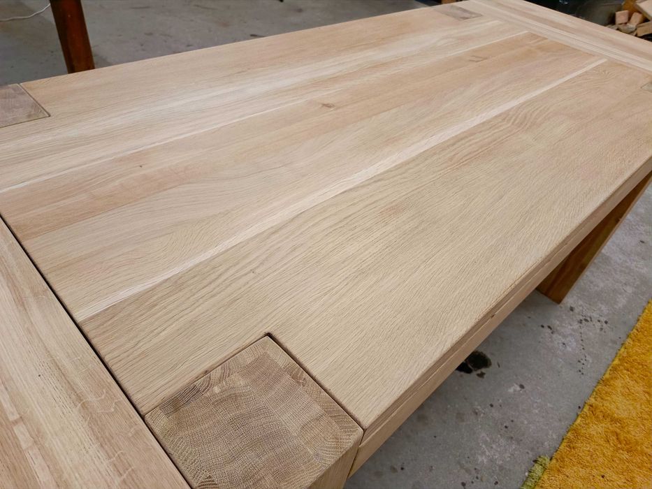 Stół dębowy 160x90 dostawki 240x90cm drewniany grube nogi stolarz