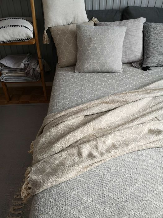 Narzuta bawełniana 200x220 boho loft w romby na łóżko NA PREZENT