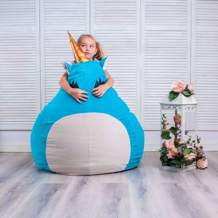 Одноріг! М'яке Крісло Мішок Груша Пуф Кресло Мешок Единорог.