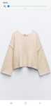 Sweter zara L oversize krótki sweterek zima tkmaxx damski ecru ciepły