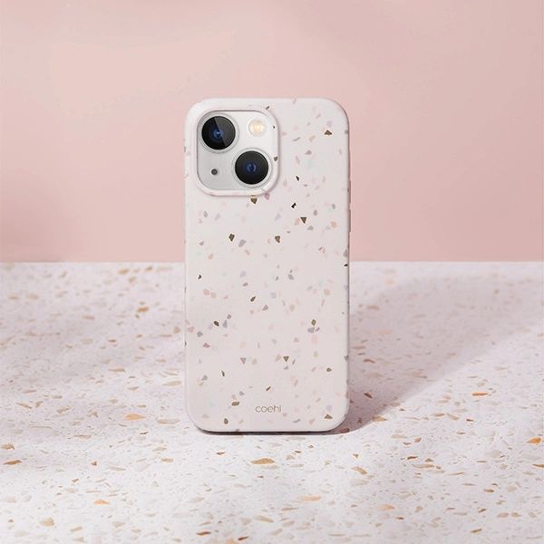 Etui Uniq Coehl Terrazzo Na Iphone 14 Plus - Piaskowe
